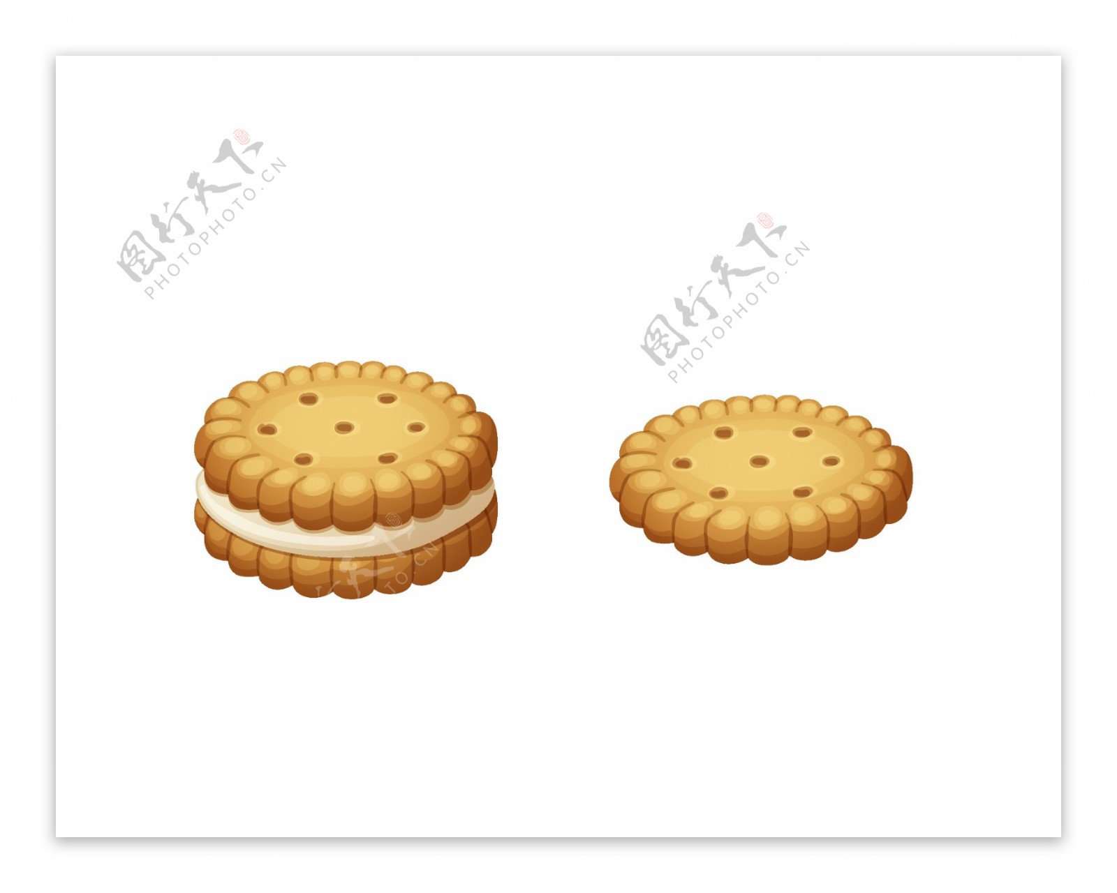 饼干片的三角形孤立在白色插画图片素材_ID:369114712-Veer图库