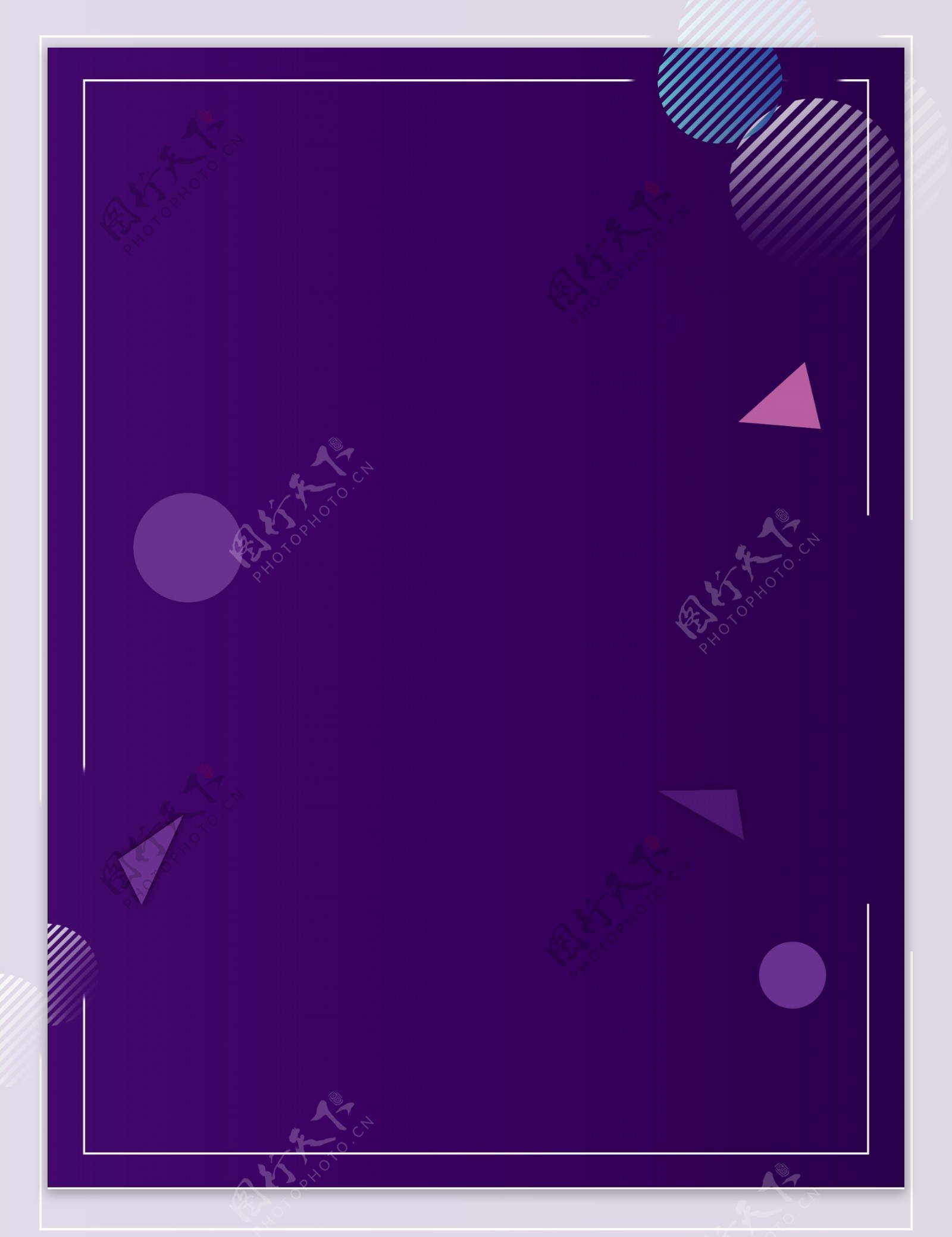 孟菲斯紫色几何边框背景素材
