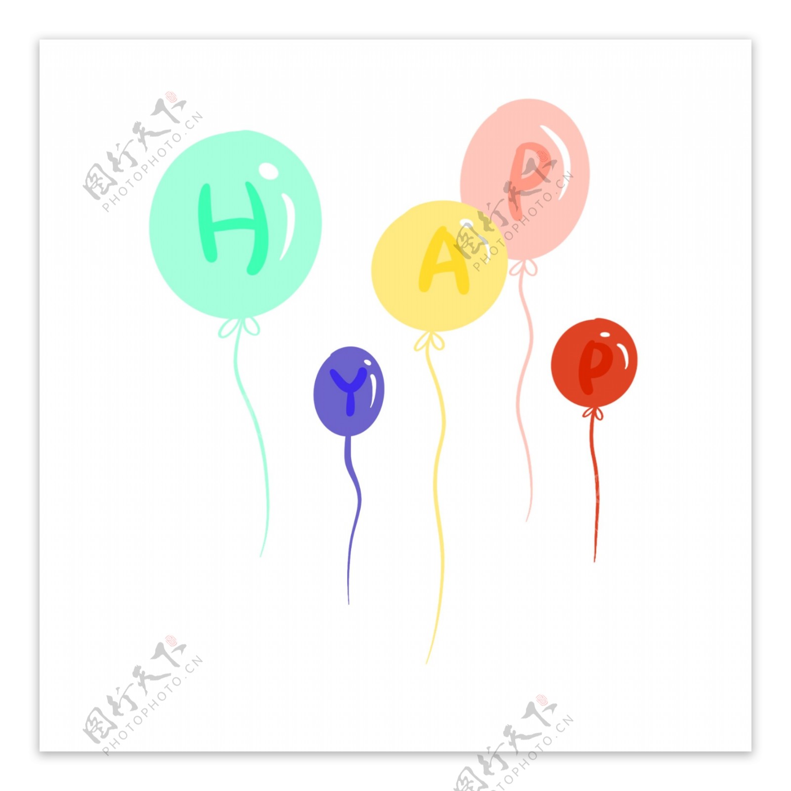 彩色生日气球