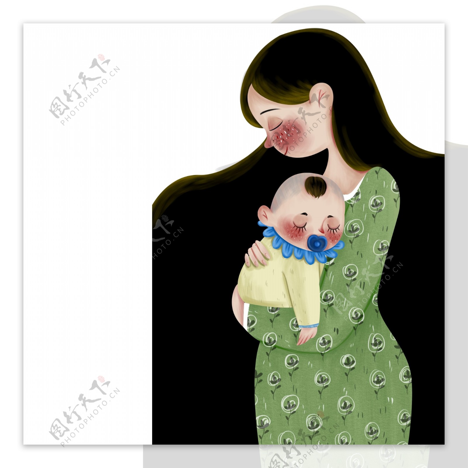 温馨母亲节抱着宝宝的妈妈设计