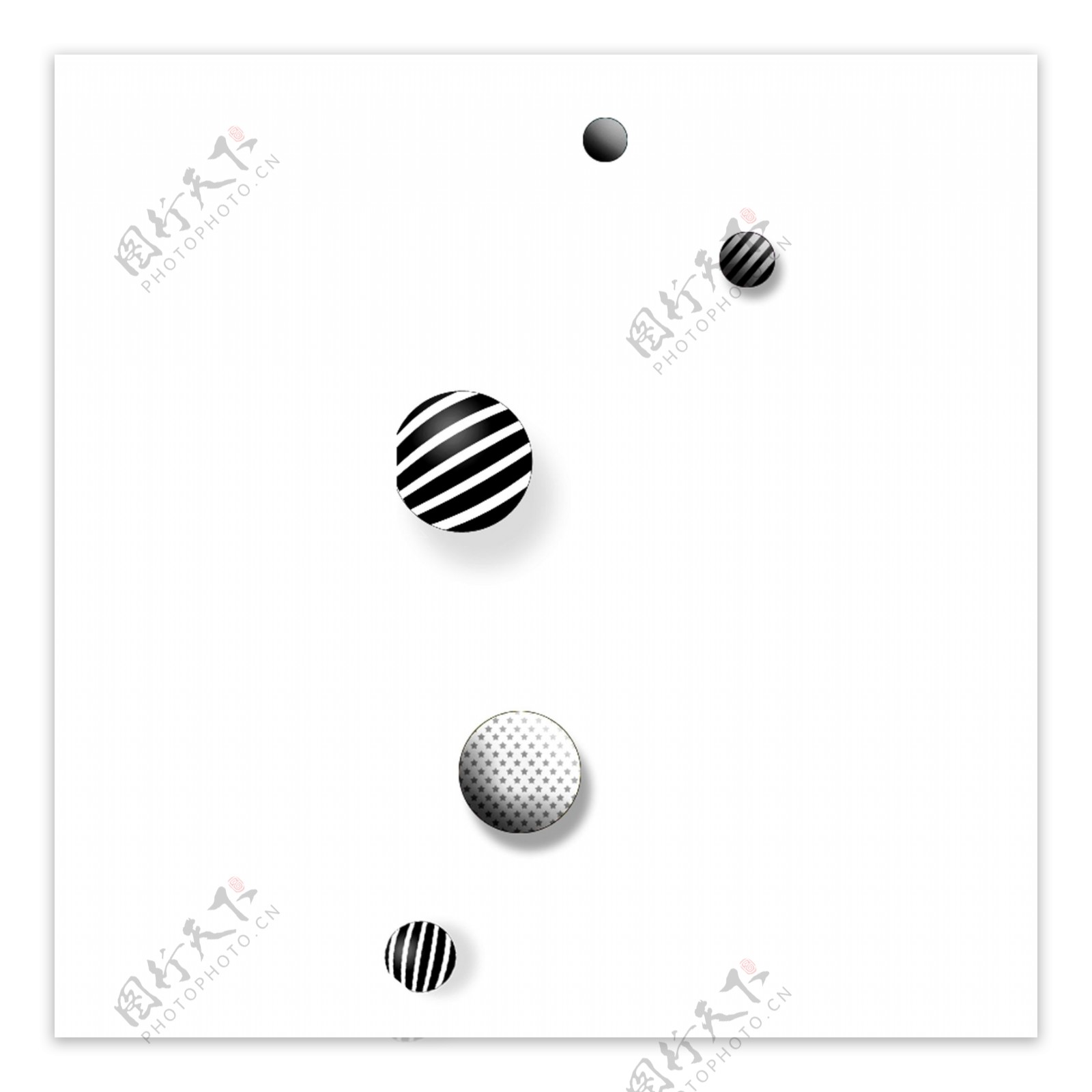 黑白圆形漂浮球