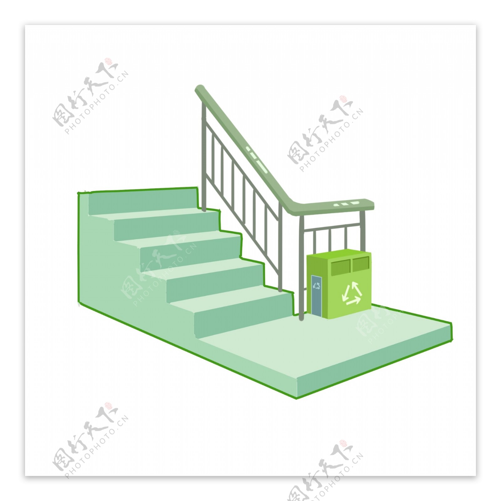 绿色楼梯装饰
