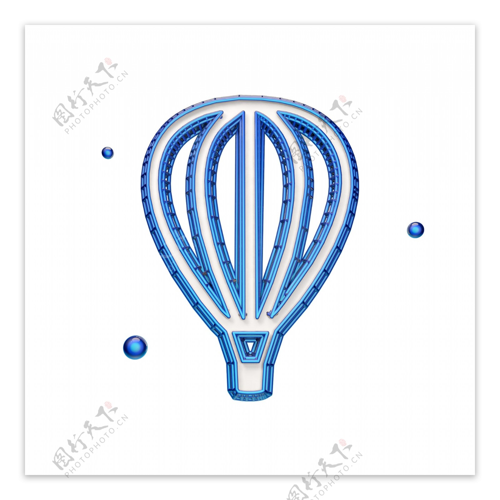 创意立体热气球图标
