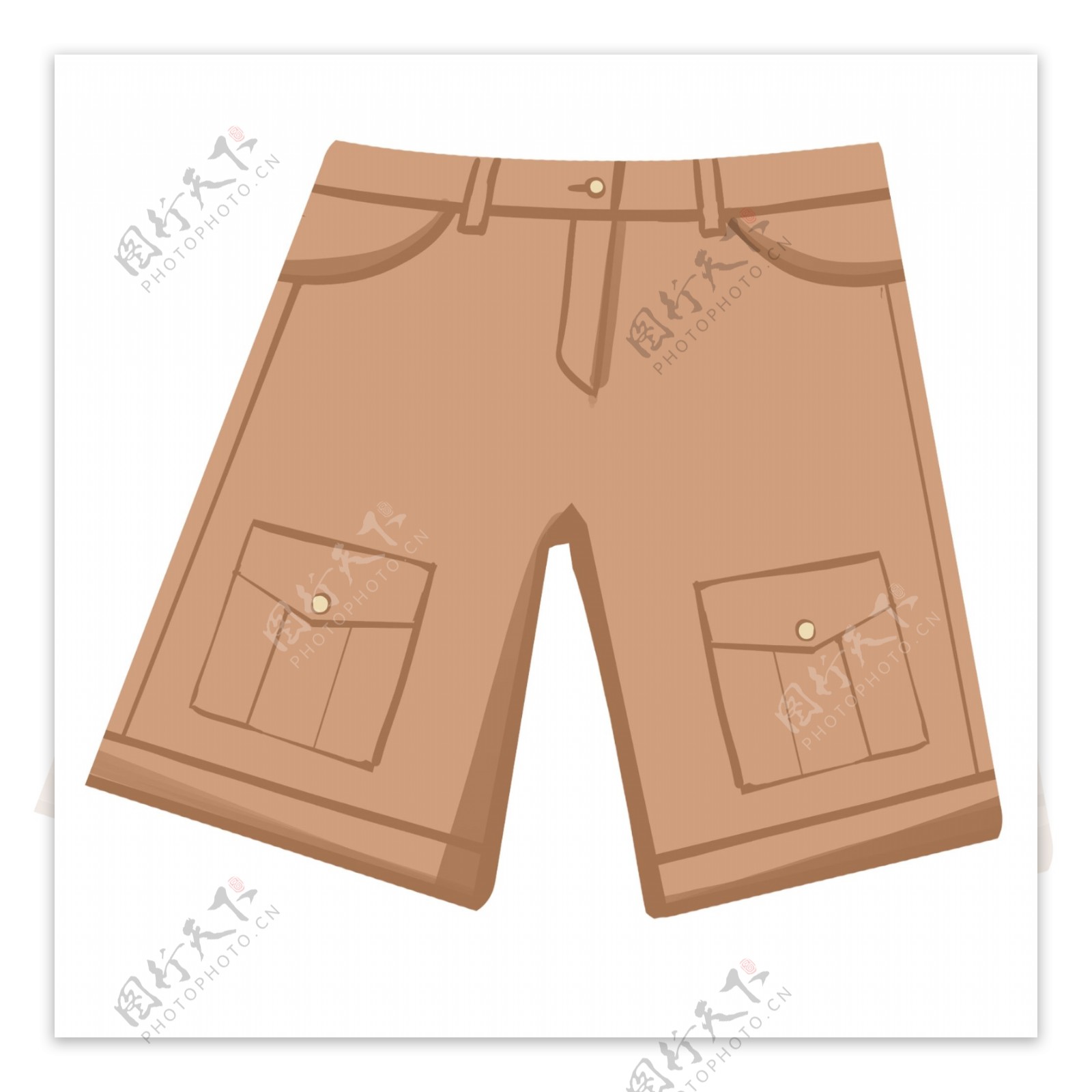 棕色短裤装饰