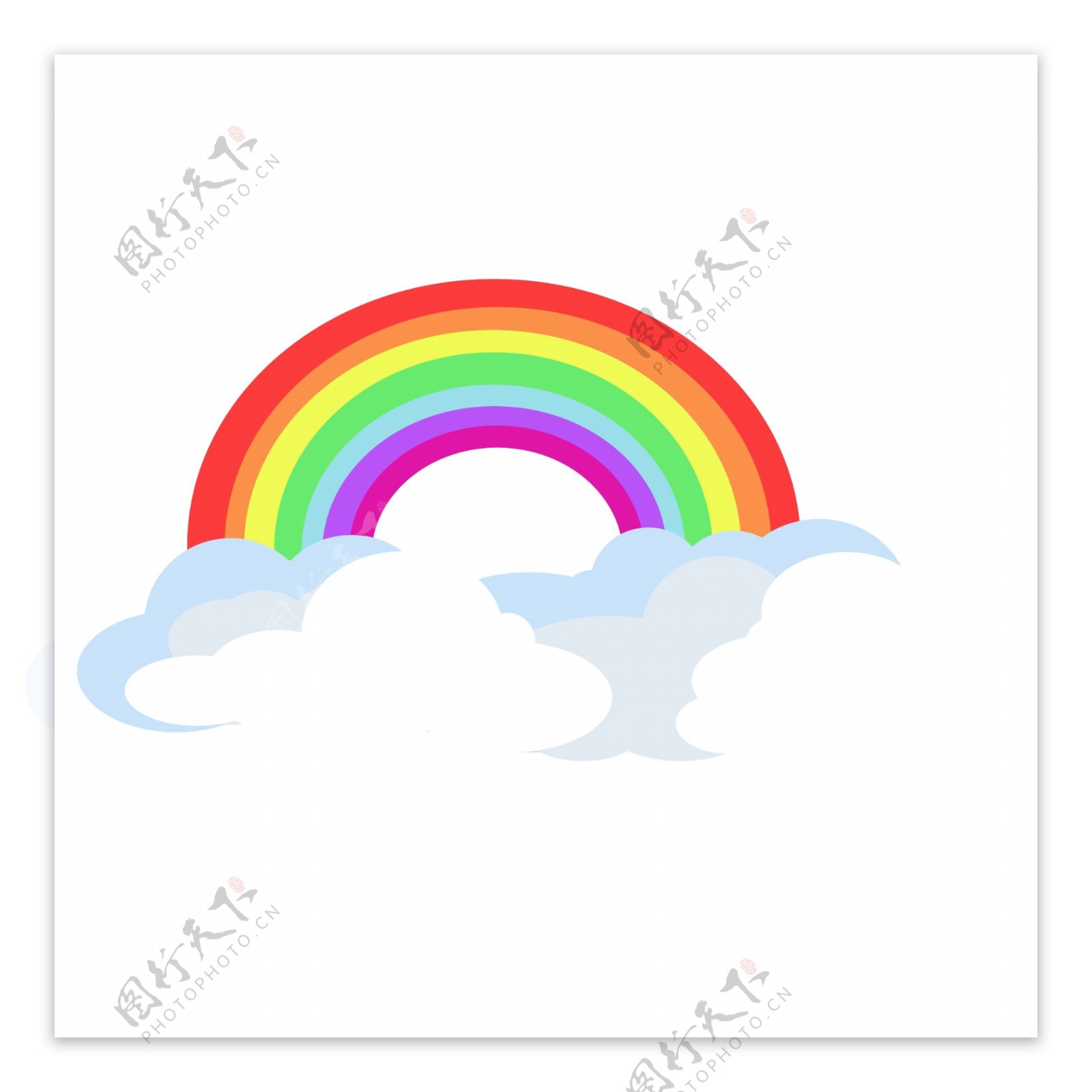 儿童节卡通彩虹云朵元素