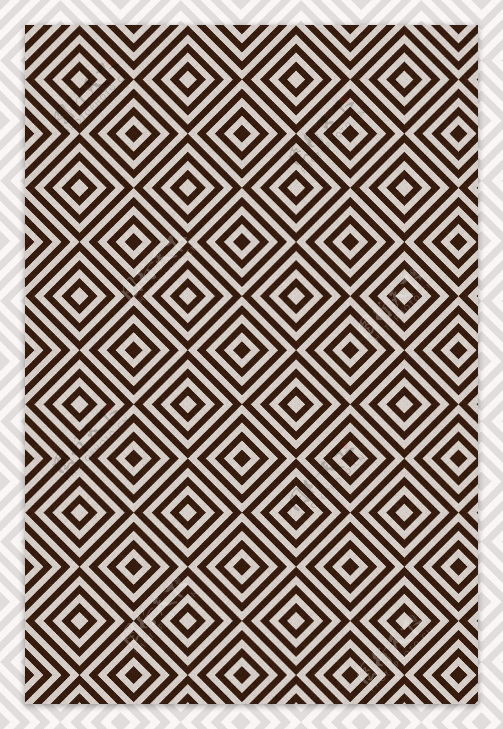 简约纹理格子循环地毯印花图案