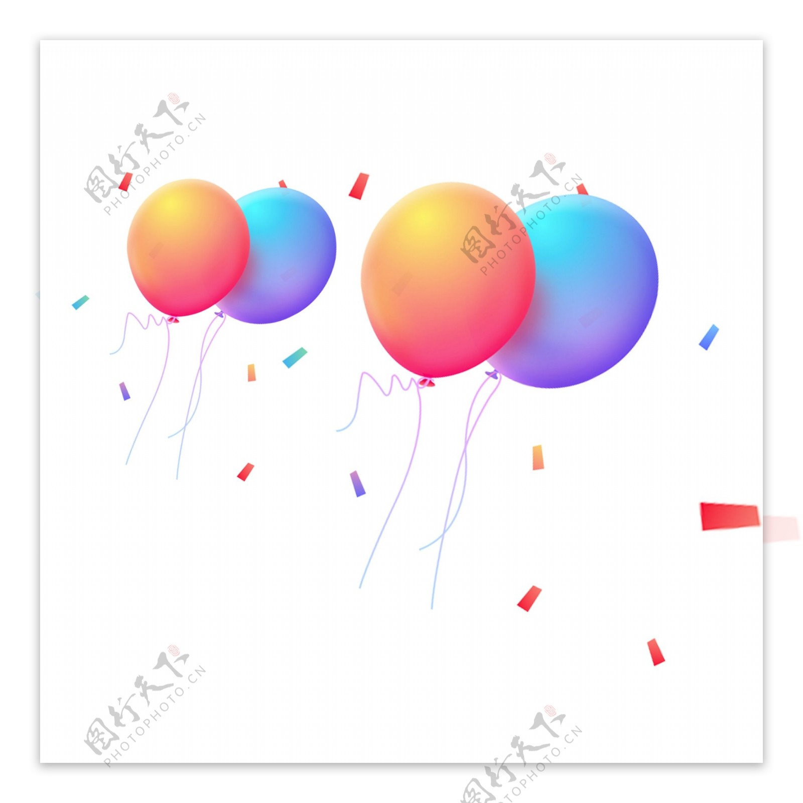 清新彩色气球装饰元素