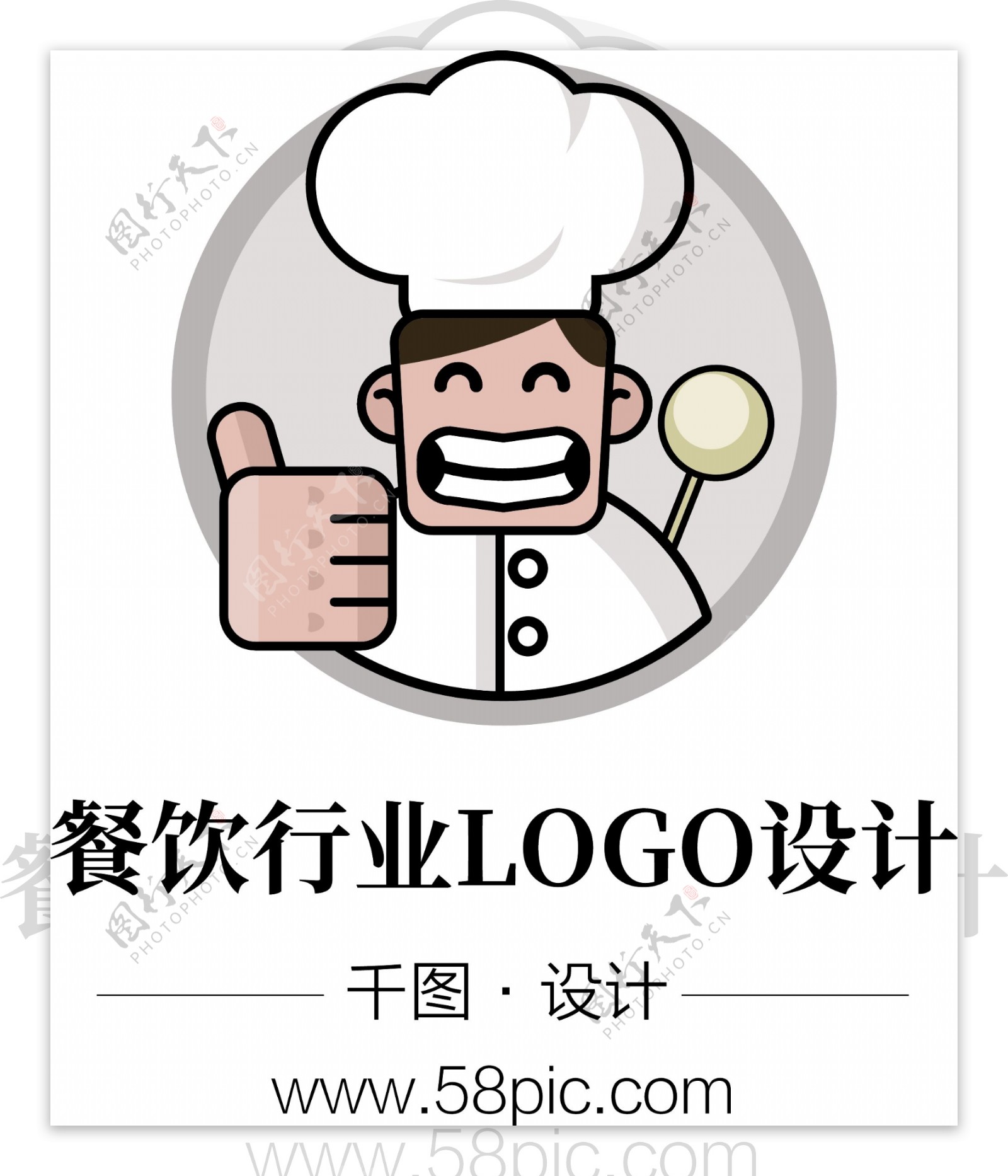 餐饮业中国菜餐馆饭店logo卡通厨师元素