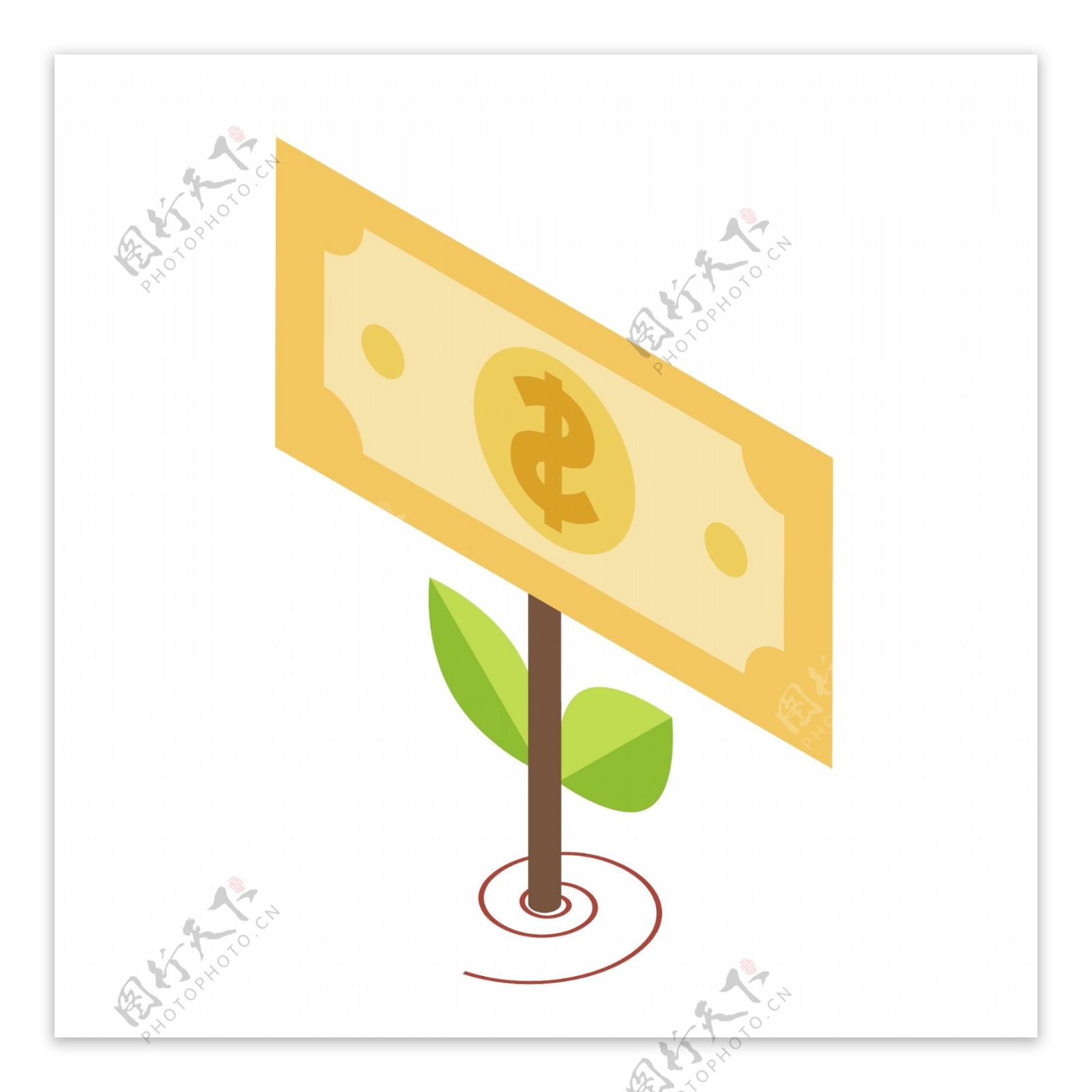 金钱植物卡通图案