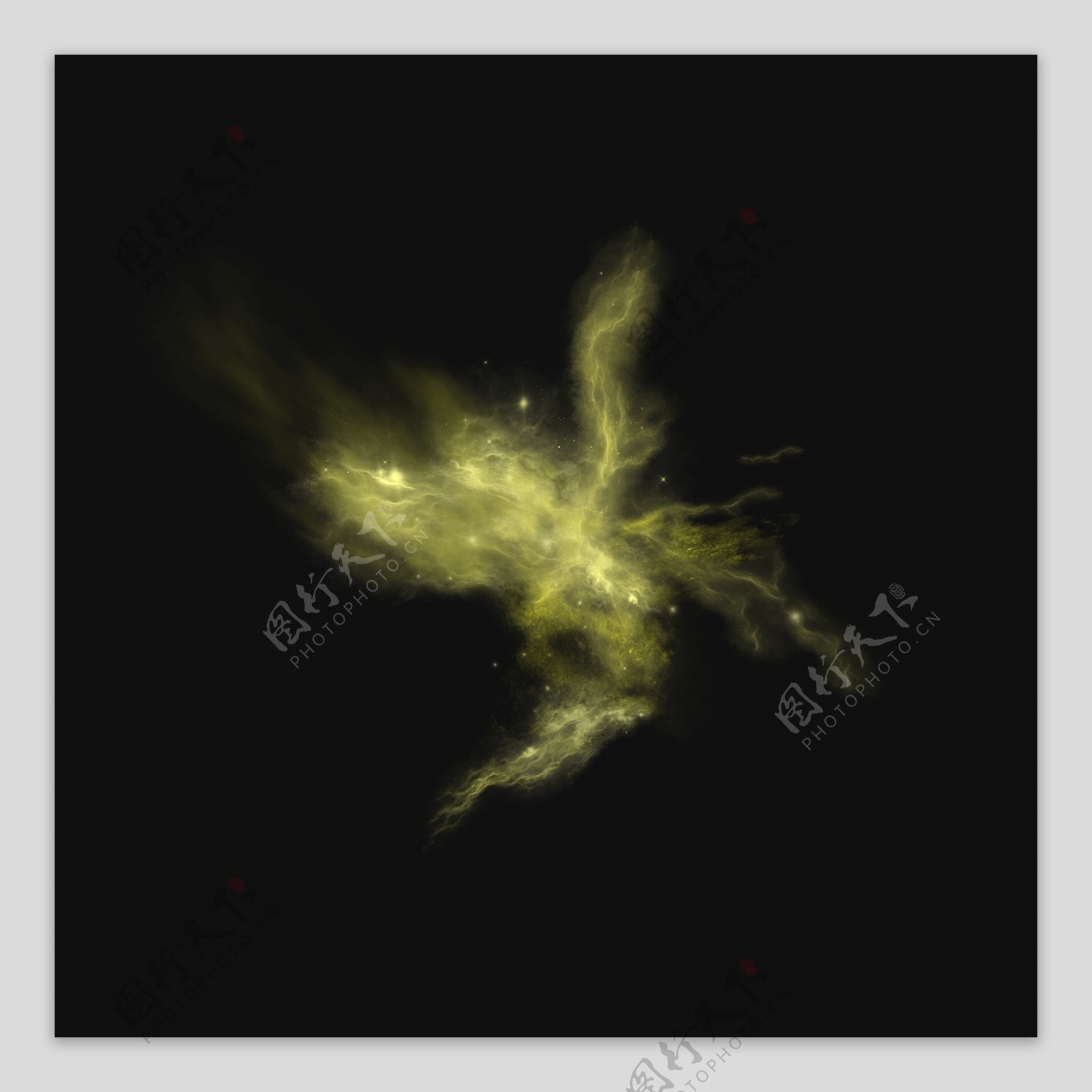 黄色写实星云元素