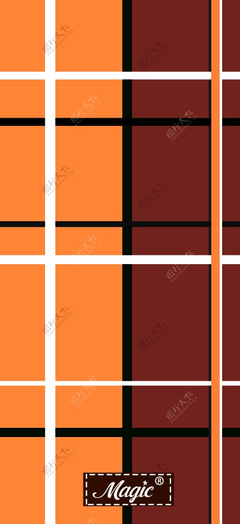 橙红线条纹理布料手机壳矢量壳图