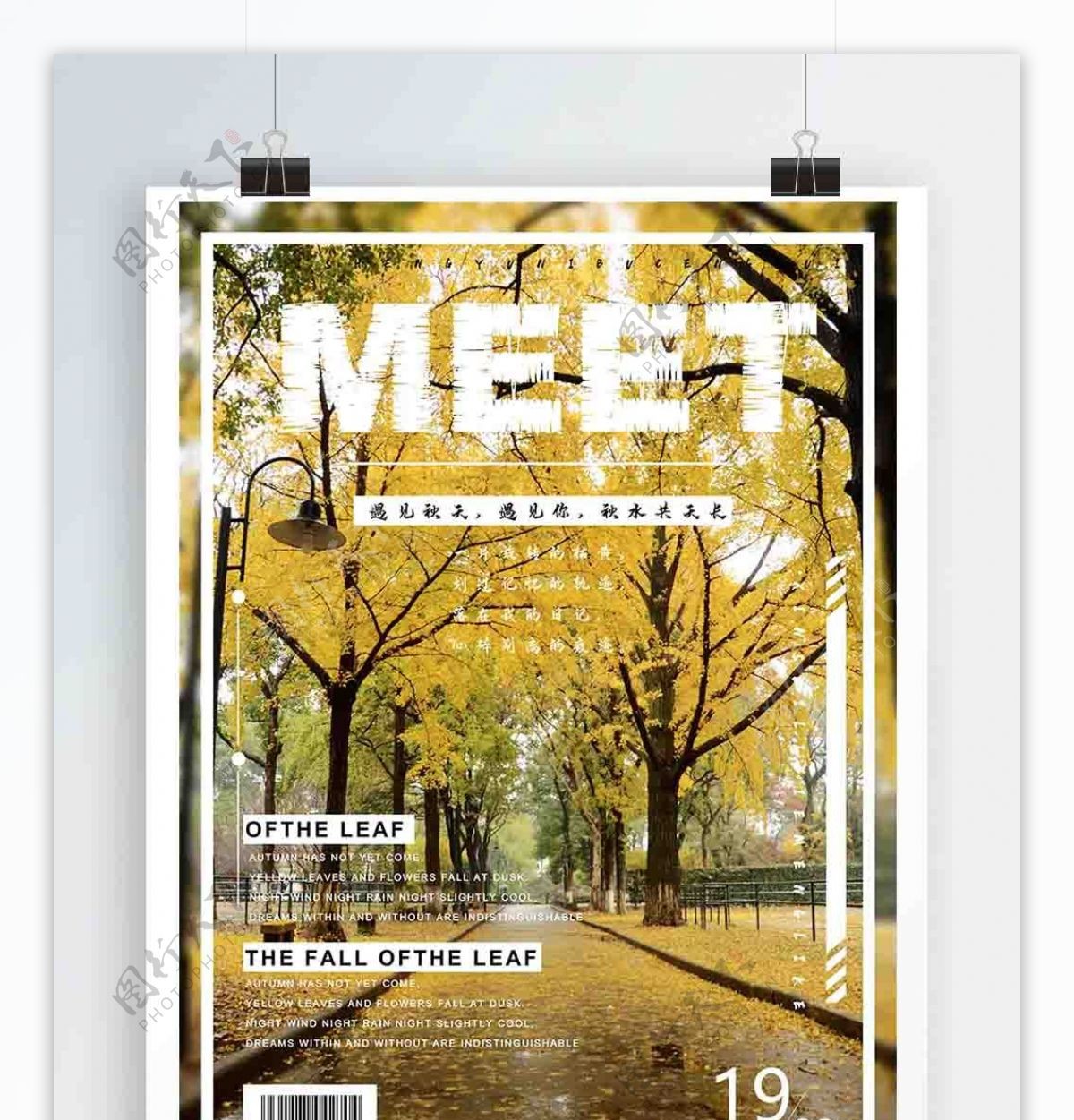 秋日风景杂志封面设计封面排版设计