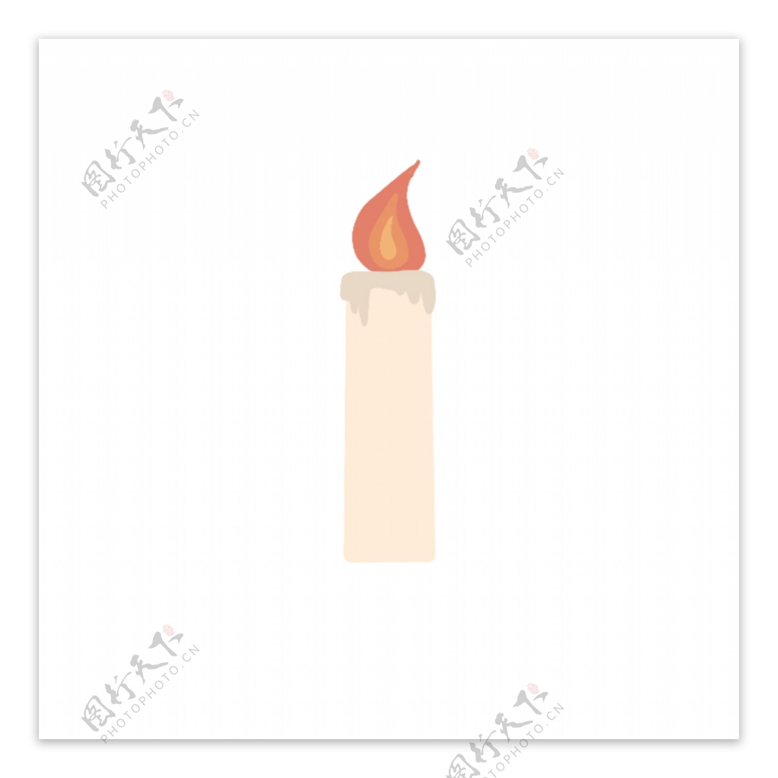 白色手绘风小清新燃烧的祈祷白蜡烛GIF