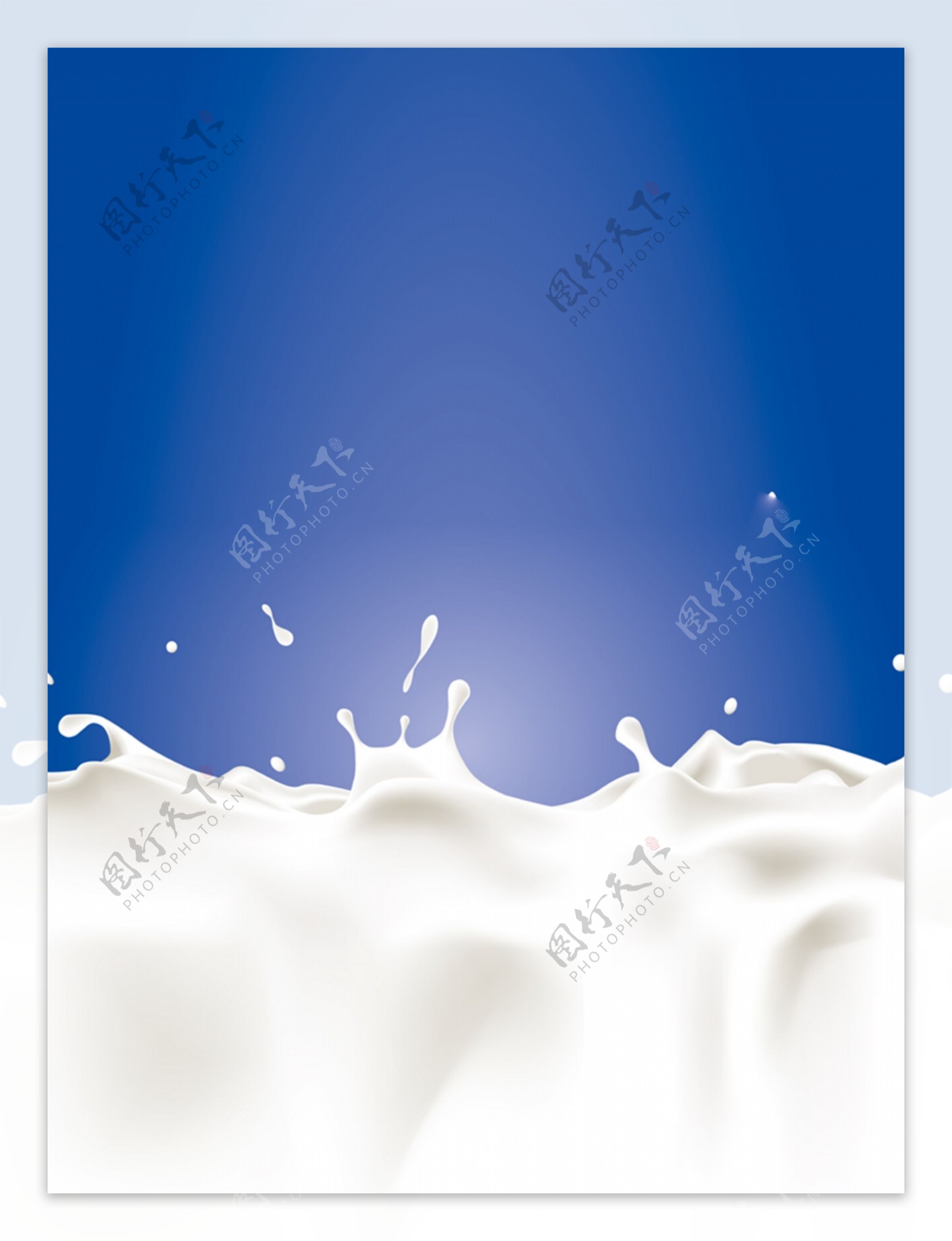清新风蓝色牛奶饮品背景