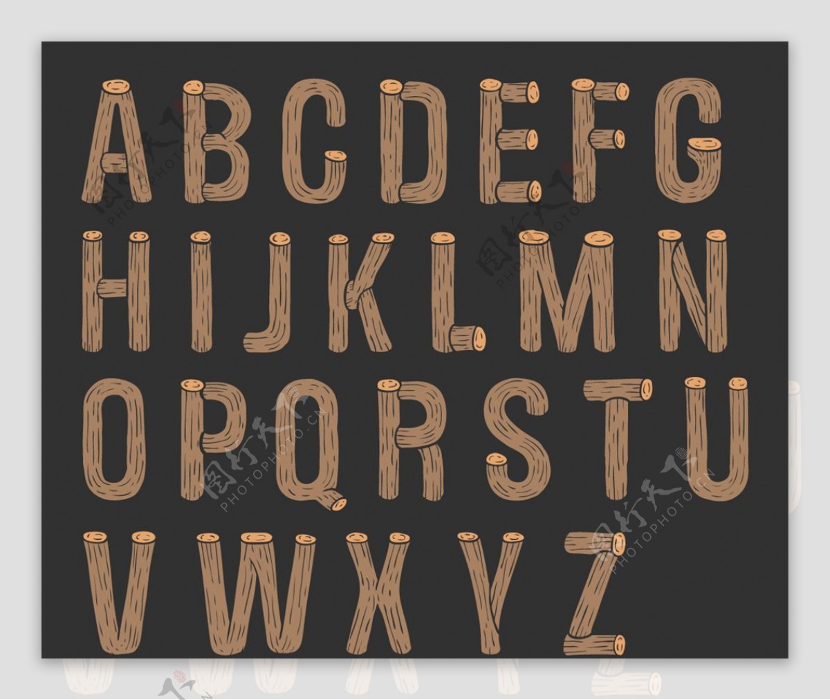 木材字母