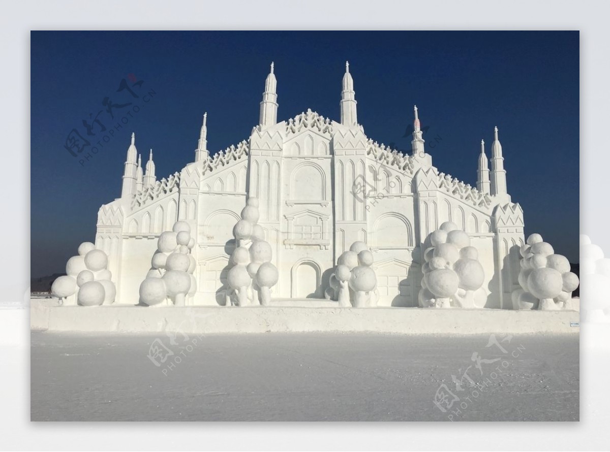 雪雕艺术节作品意大利建筑