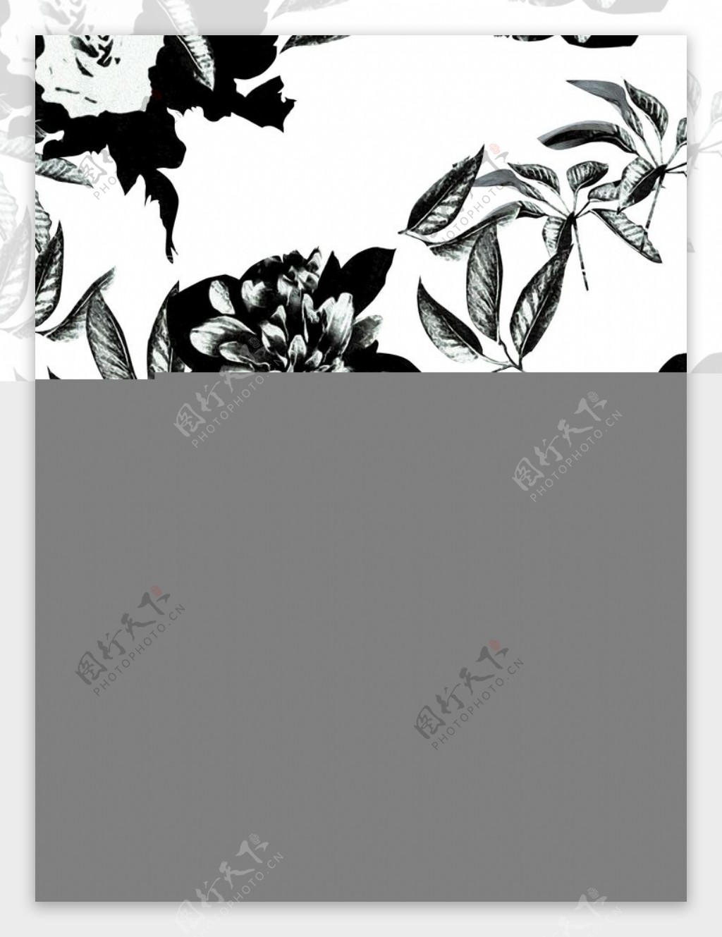 数码印花手绘花热带花