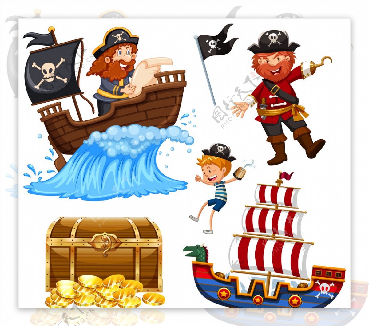 卡通海盗船长图片素材-编号00795300-图行天下