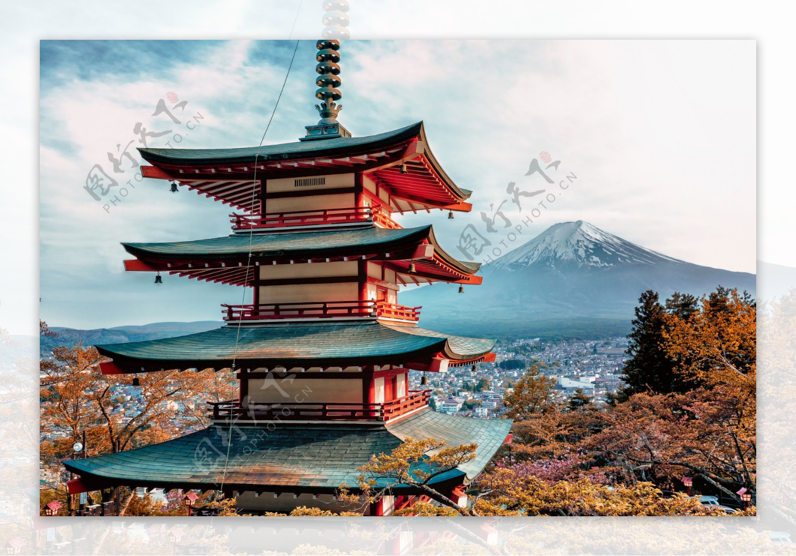 日本富士山五重塔旅游摄影