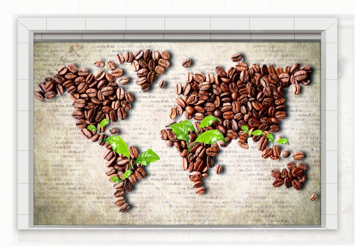 咖啡豆背景墙