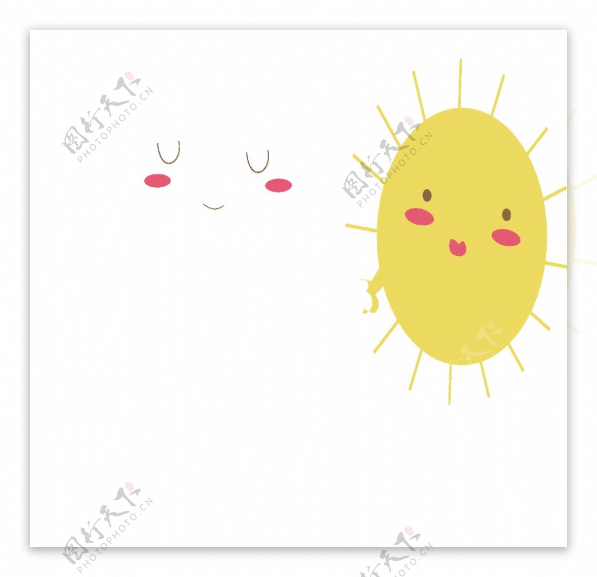 黄色太阳插画