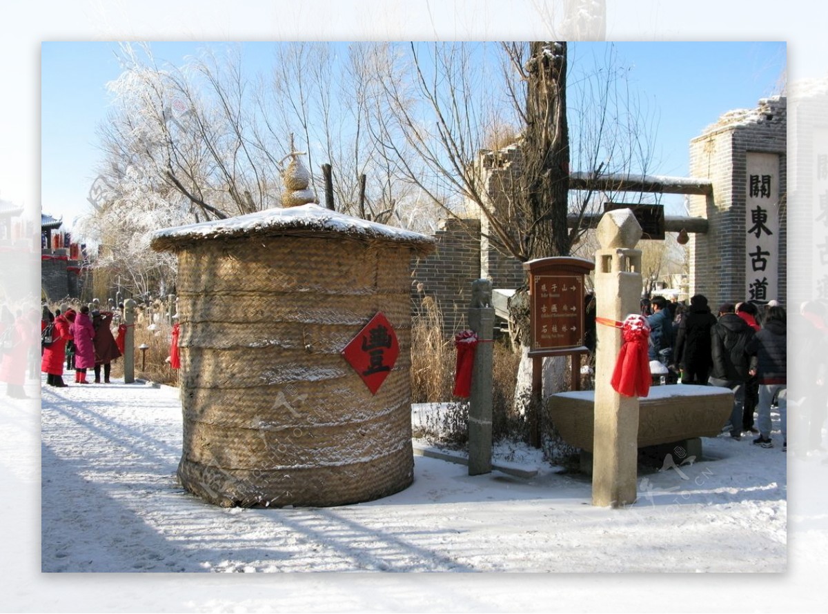 葫芦古镇雪景风景