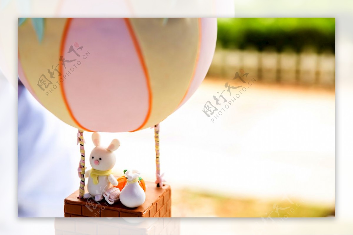 微景观热气球小兔