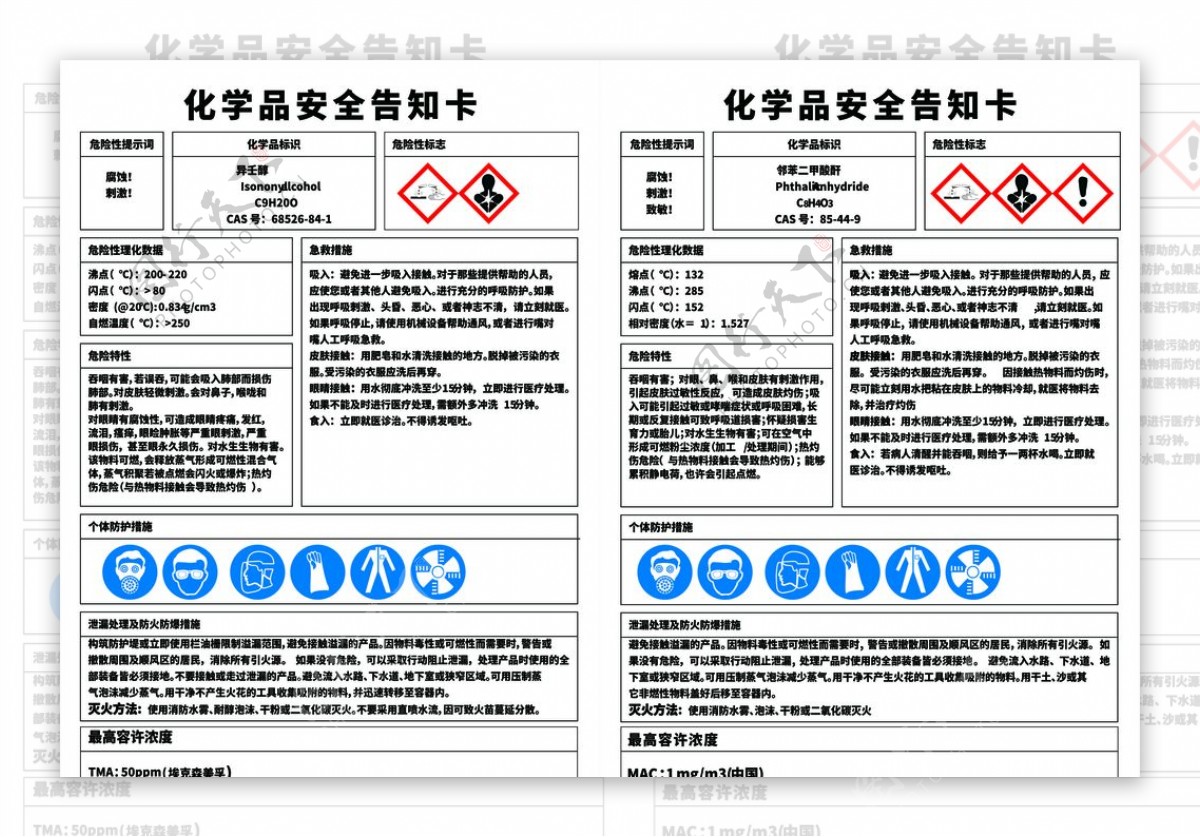 化学品安全告知卡