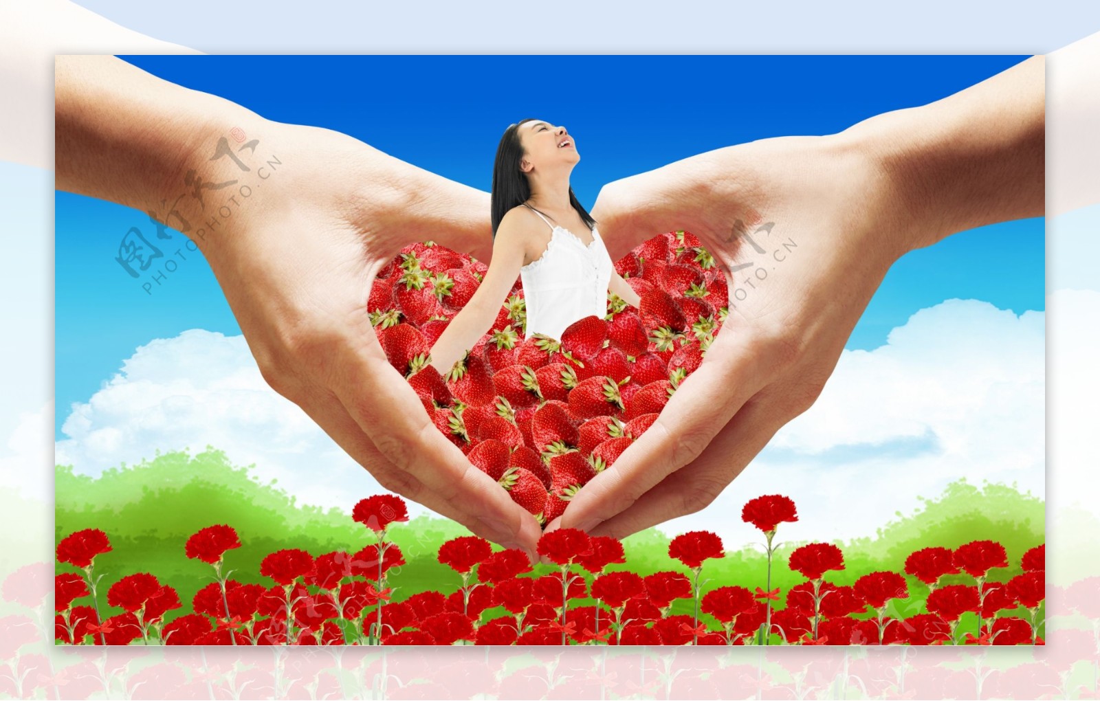 爱心草莓女人