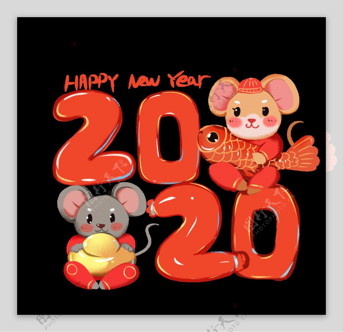 2020年鼠年老鼠插画