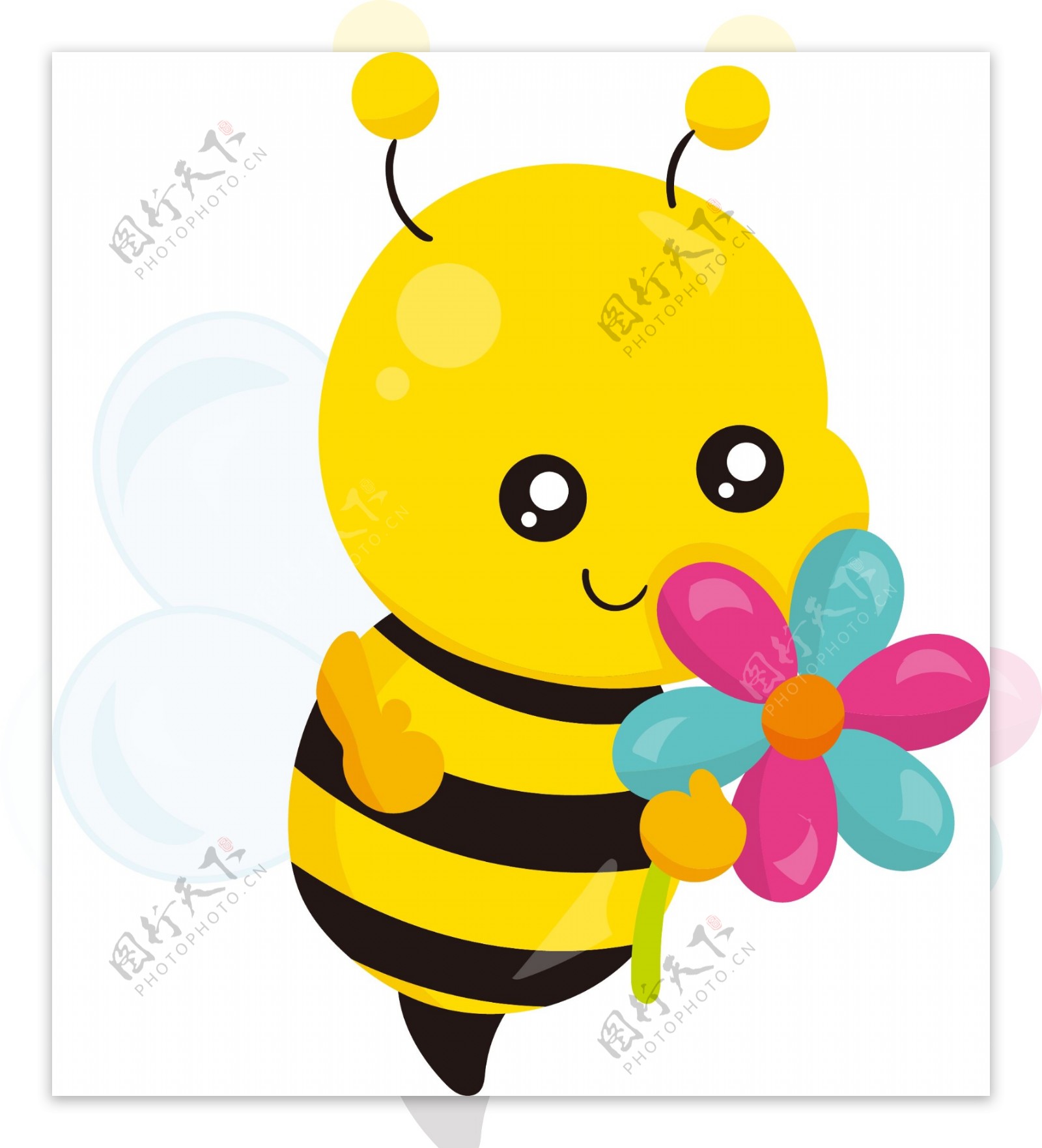 蜜蜂手绘矢量卡通素材