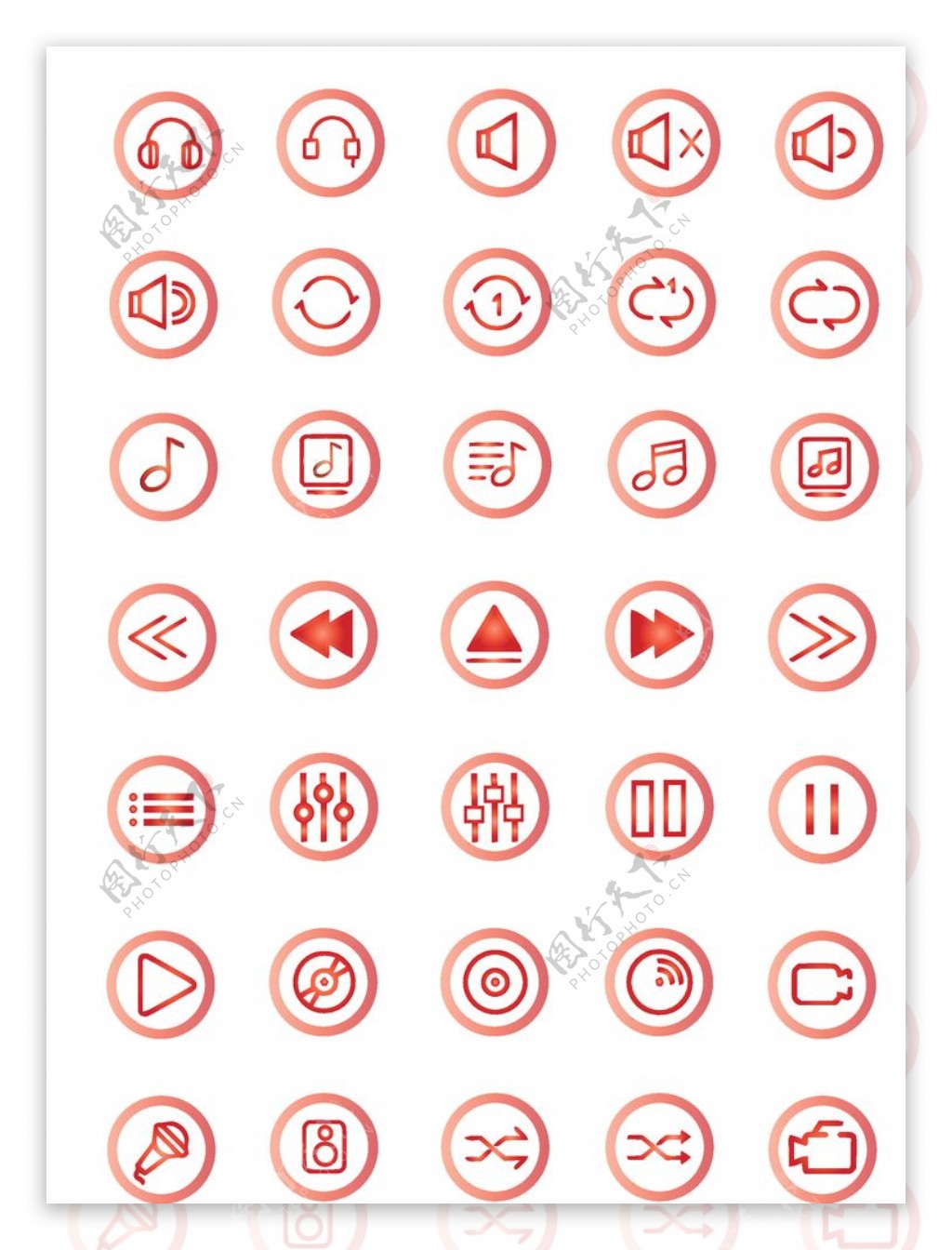 红色播放器icons