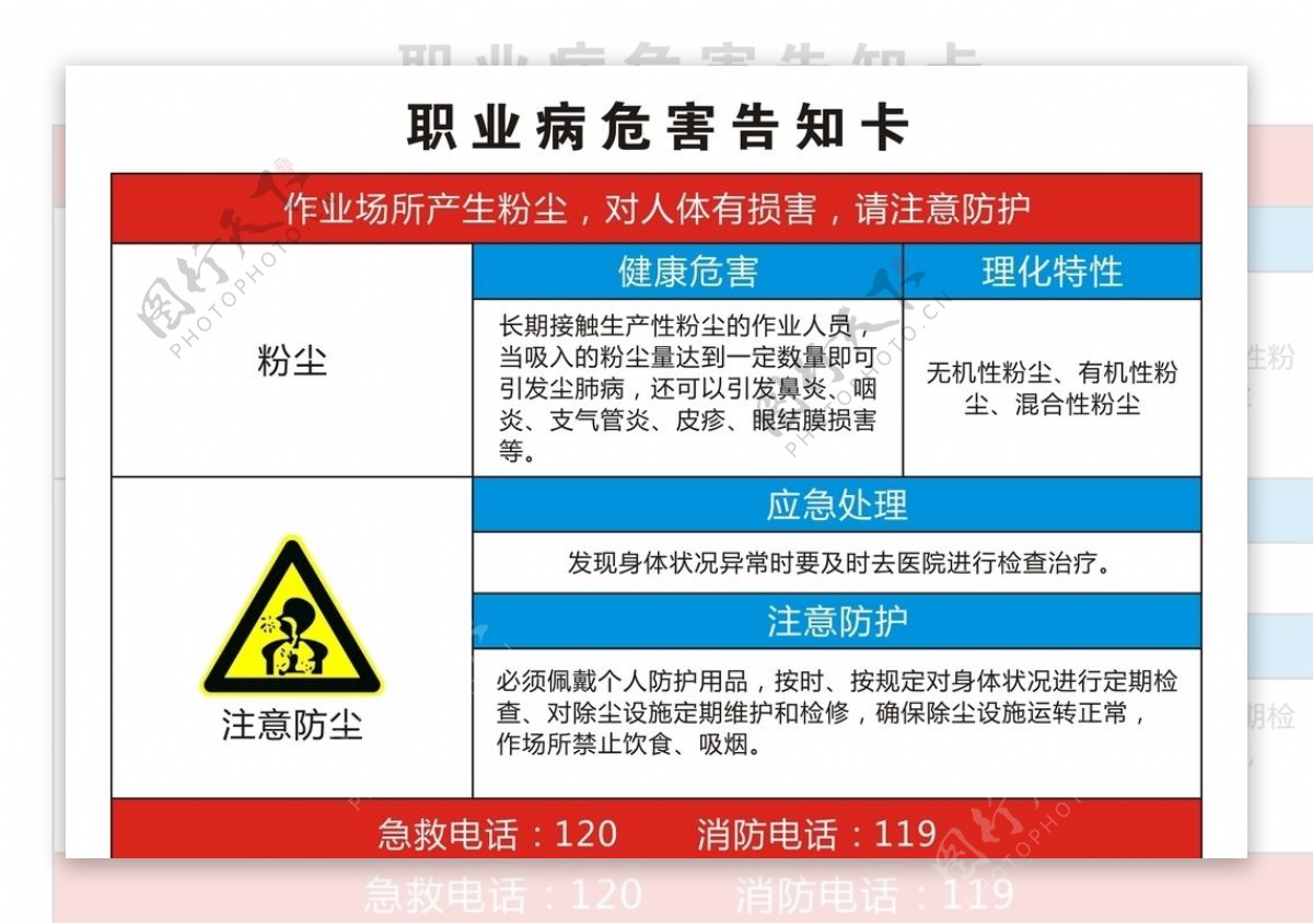 职业病危害告知卡消防安全设计