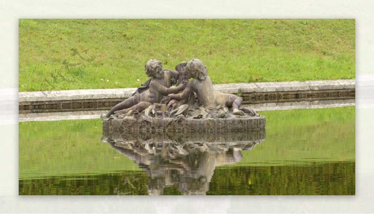 喷泉公园巴黎法国池塘