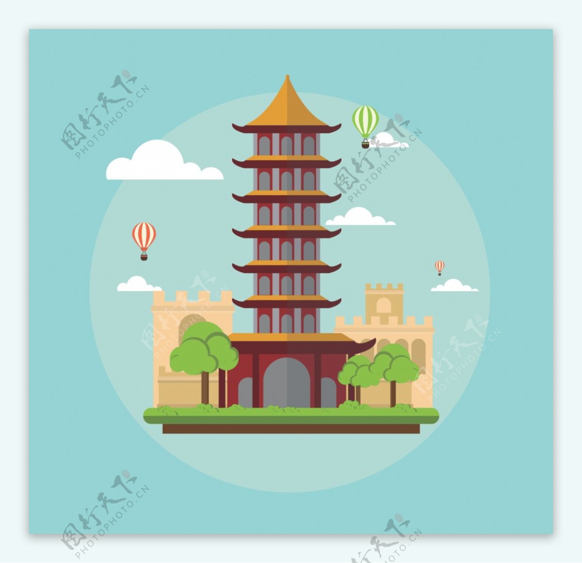 中国建筑插画