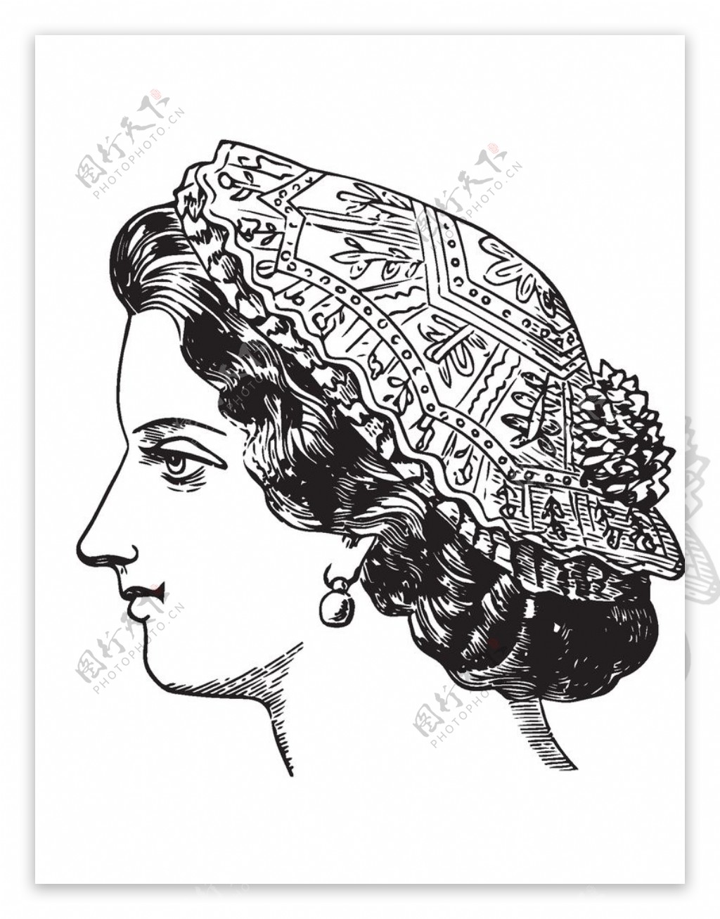欧式古典女士头发造型