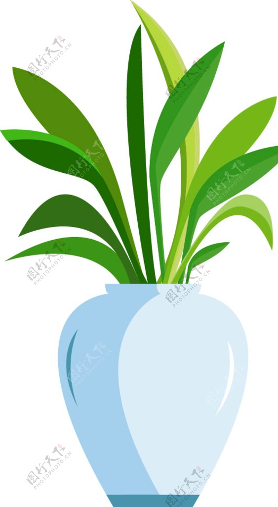 绿色植物花瓶