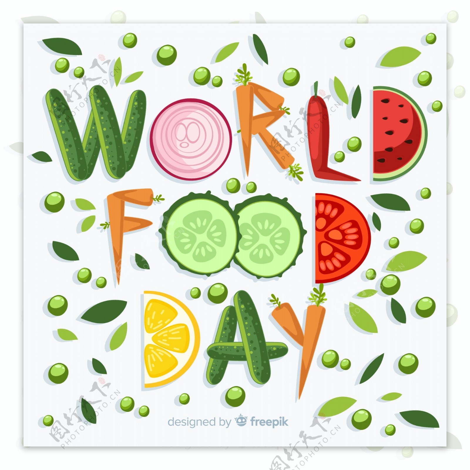 世界粮食日创意艺术字