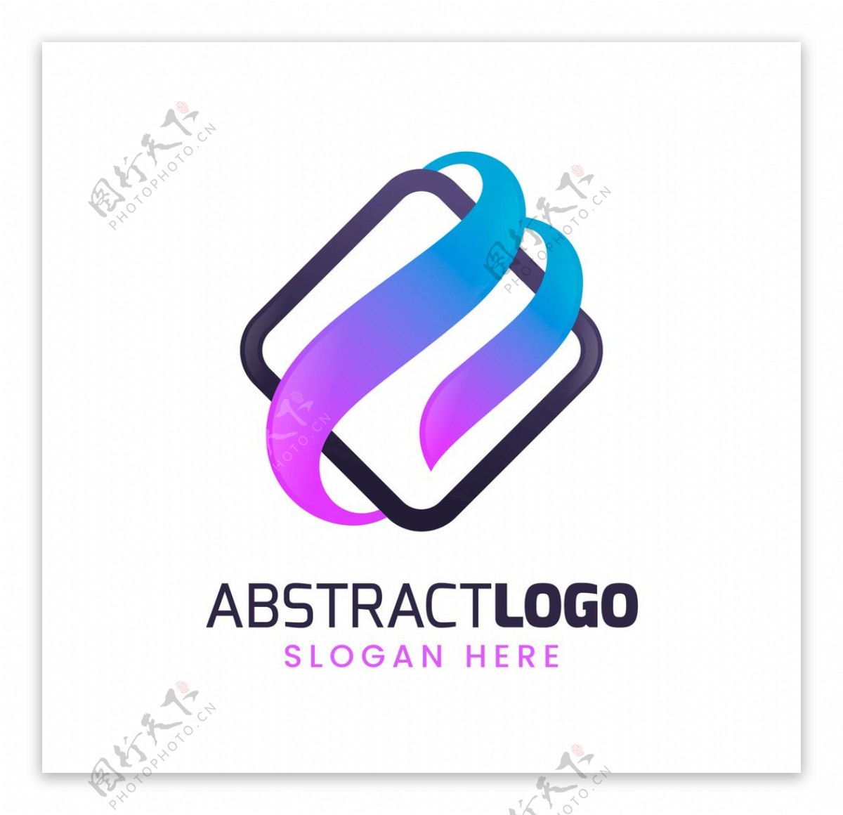 商务简约抽象几何logo设计