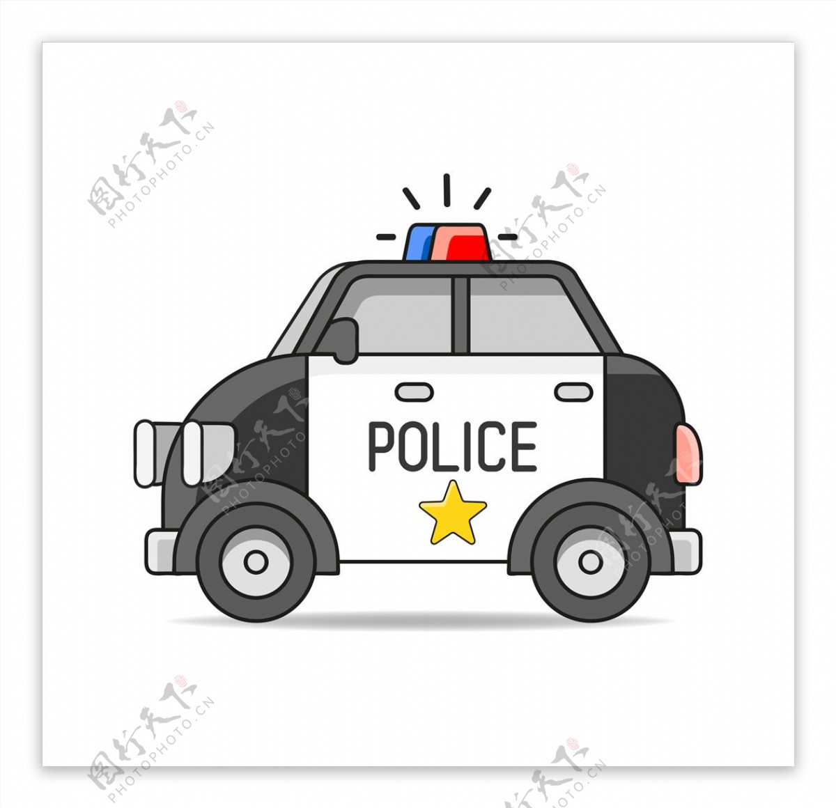 卡通警察警车摄影图片-卡通警察警车摄影作品-千库网