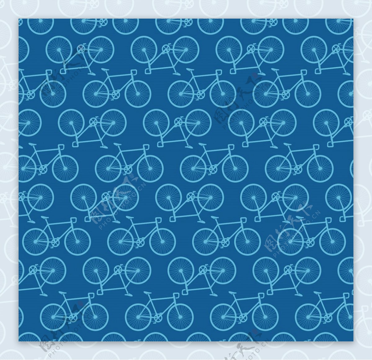 蓝色单车无缝背景
