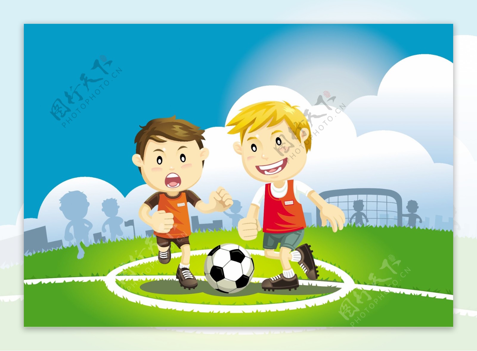 小孩踢足球