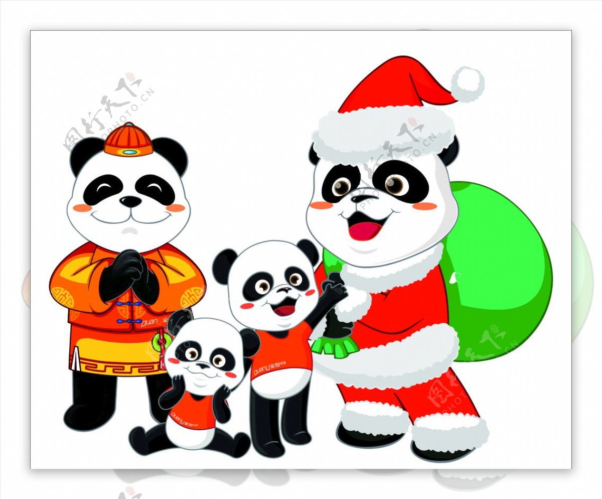 熊猫全家福