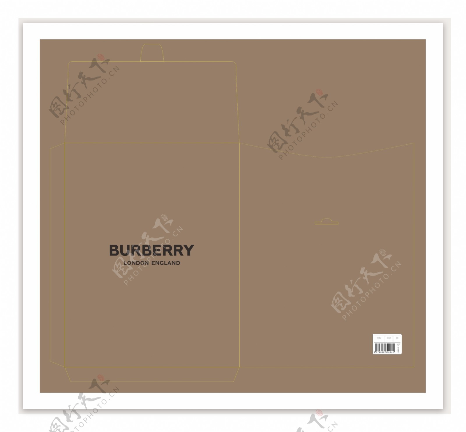 BURBERRY包装袋展开图