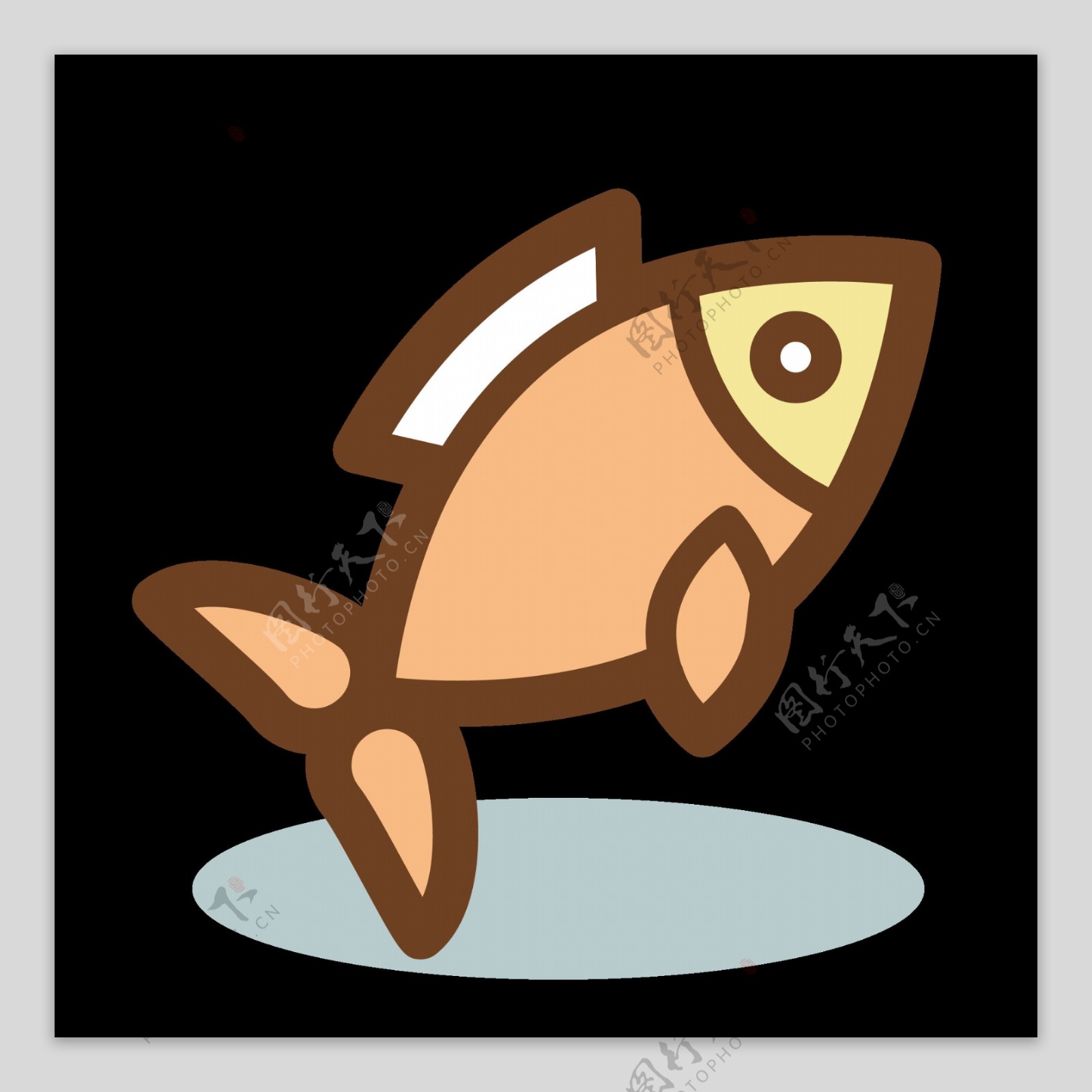小鱼美食图标标志图形装饰素材