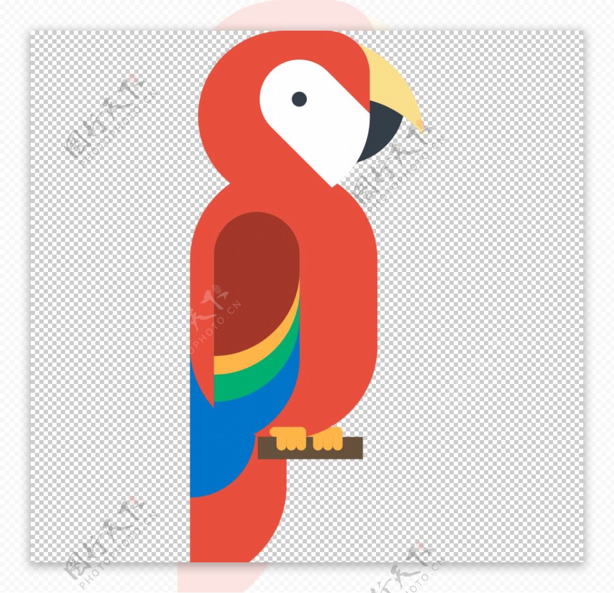 鹦鹉动物标志图形图标装饰素材