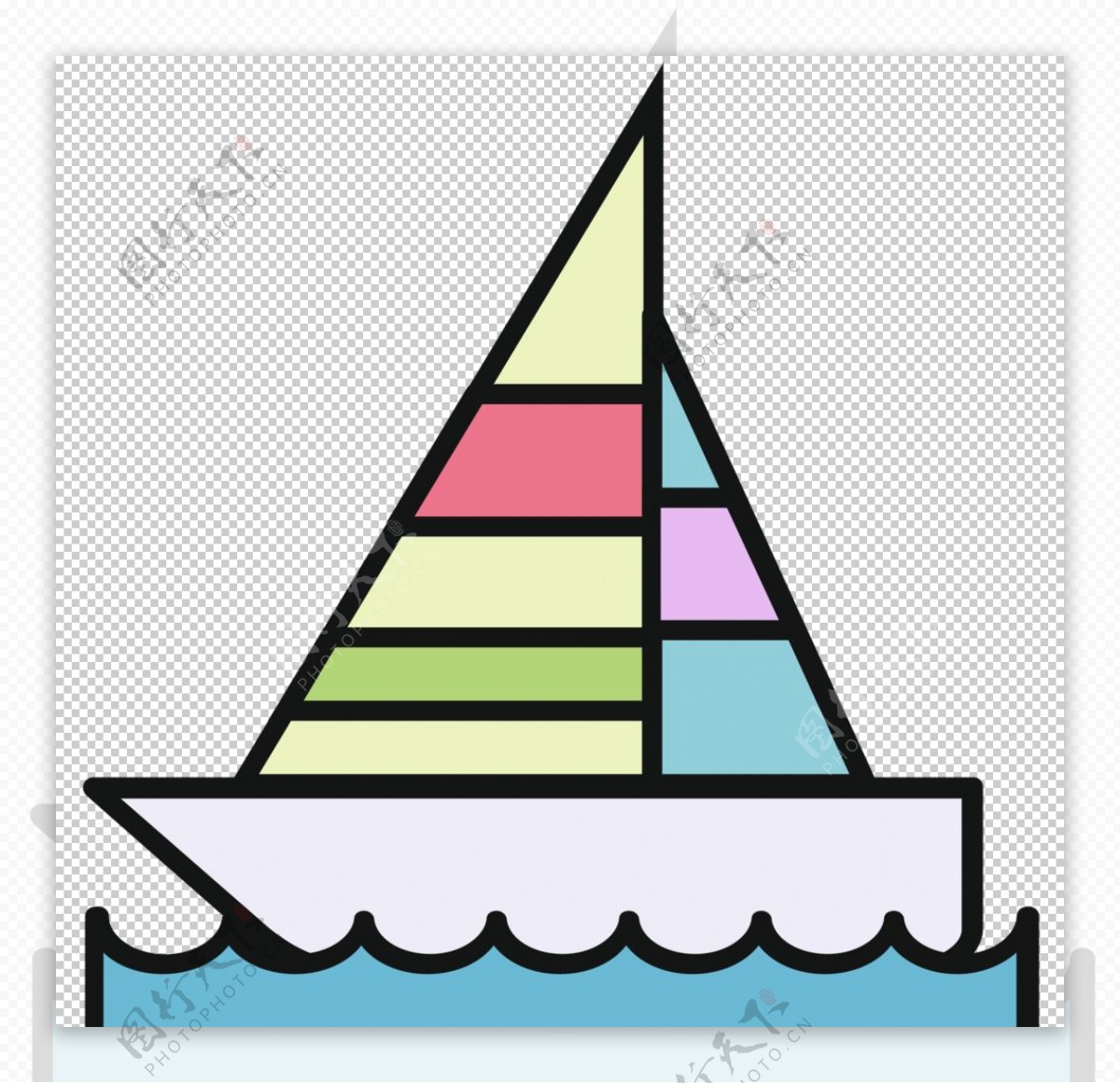 帆船工具图标图形标志素材