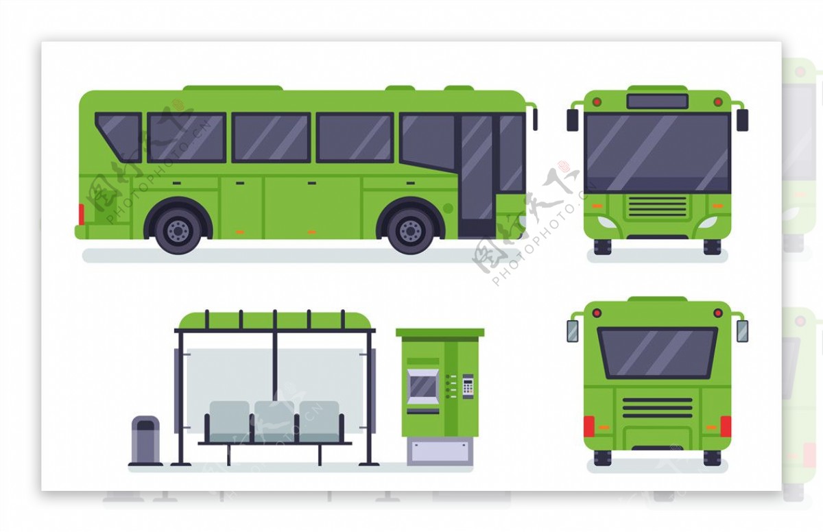 绿色公交车