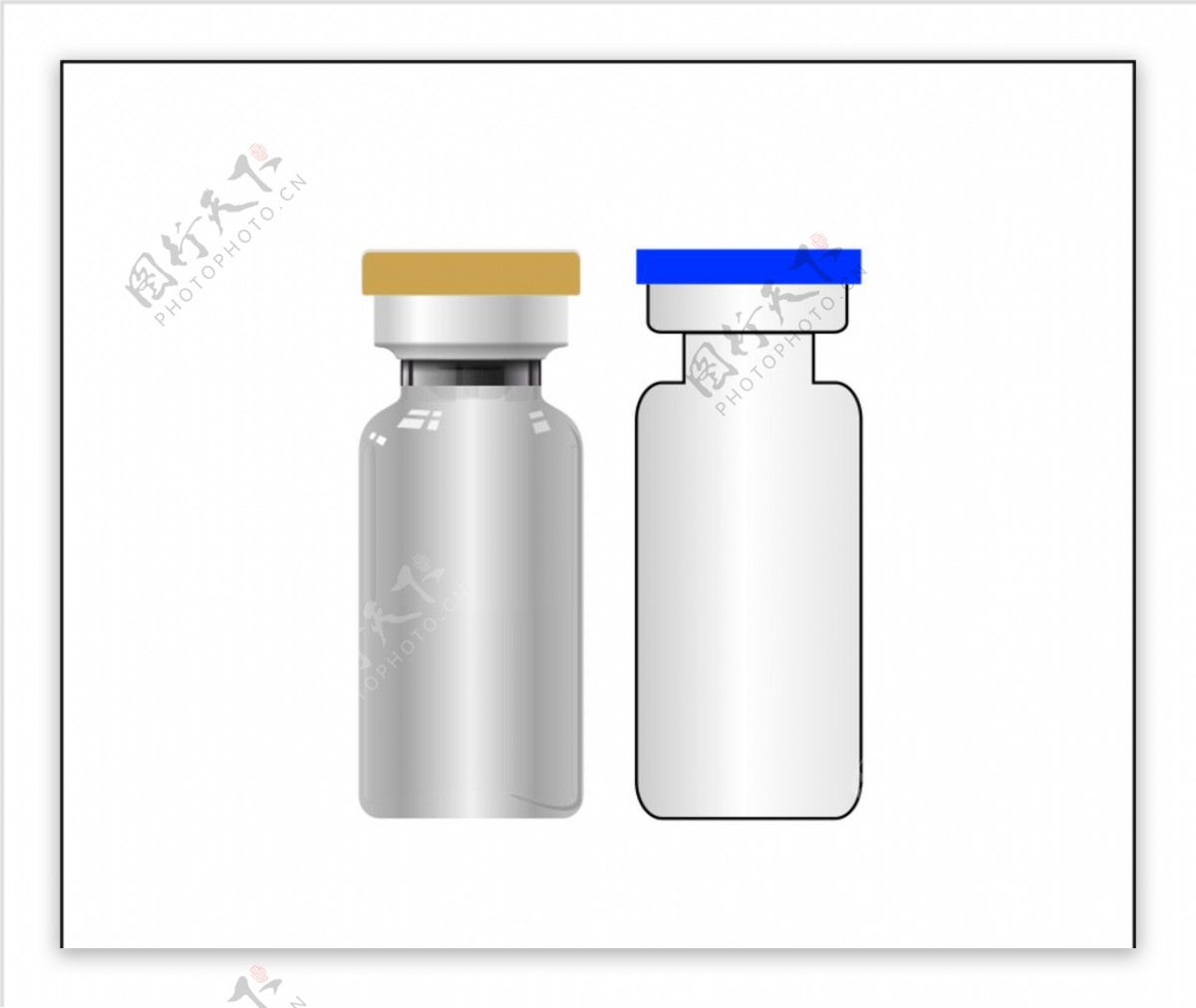 3毫升冻干粉瓶子西林瓶矢量图