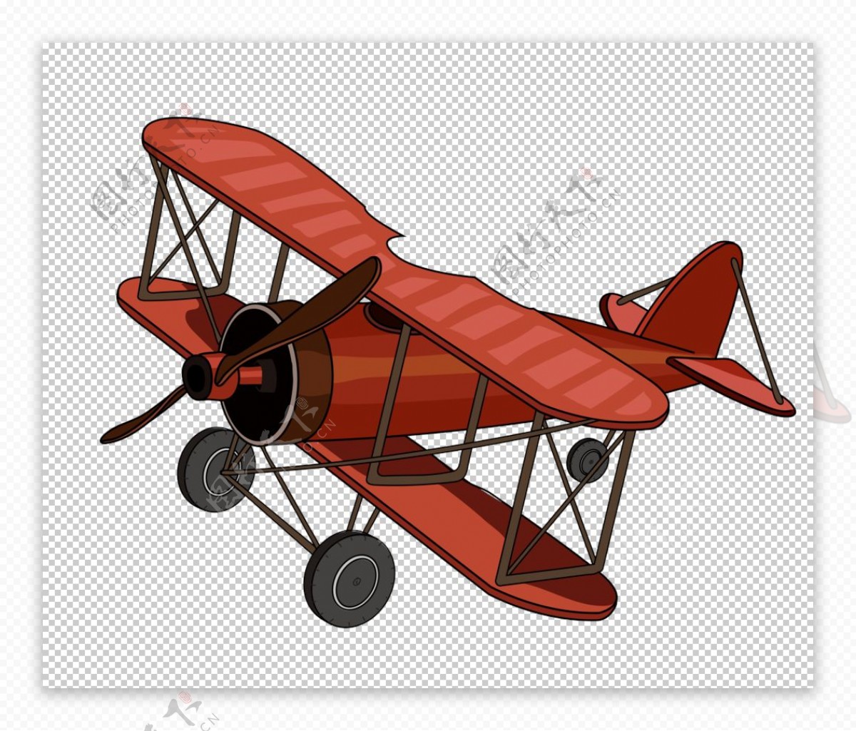 飞机红色复古立体模型海报素材